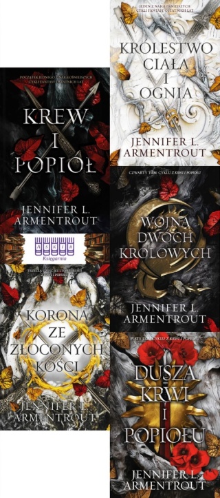 ARMENTROUT pakiet 5x Z KRWI I POPIOŁU Krew Królestwo Korona Wojna zakładka