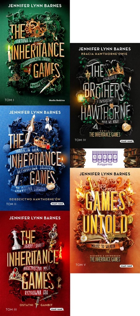 BARNES pakiet 5x THE INHERITANCE GAMES - Dziedzictwo / Bracia / Ostatni Gambit