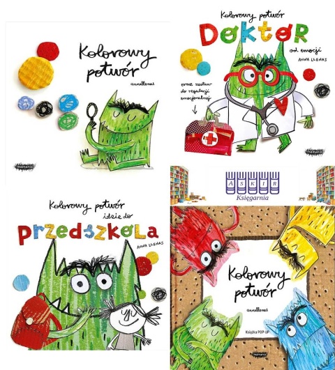 Llenas pakiet 4x Kolorowy Potwór Doktor Przedszkola Pop-Up