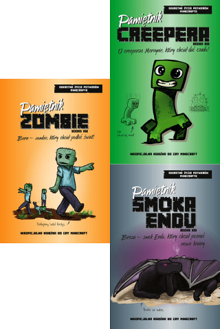 MINECRAFT pakiet 3x SEKRETNE ŻYCIE POTWORÓW MINECRAFTA / Pamiętnik SMOKA