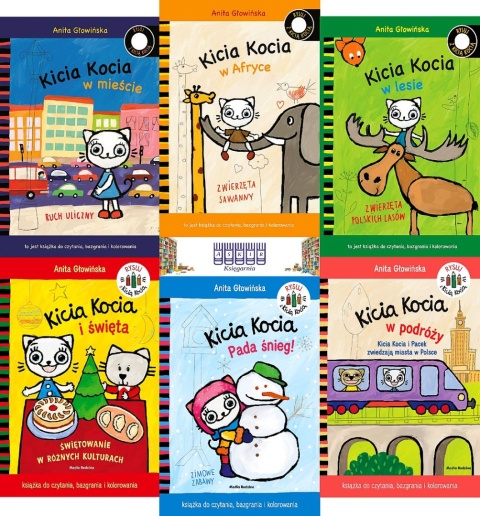 Głowińska pakiet 6x kolorowanka Kicia Kocia Mieście Podróży