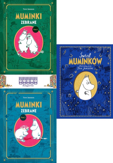 Jansson x3 pakiet 2x Muminki Zebrane + Świat Muminków