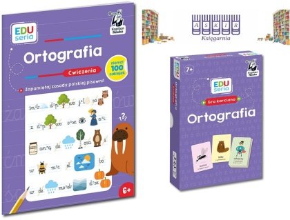 Kapitan Nauka Edu-seria pakiet 2x Ortografia - Ćwiczenia + Gra Karciana
