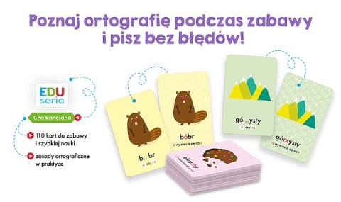Kapitan Nauka Edu-seria pakiet 2x Ortografia - Ćwiczenia + Gra Karciana