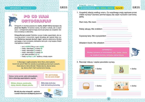 Pakiet 4x Ortografia Ilustrowana Karty Pracy Plansze Zeszyt Ucznia