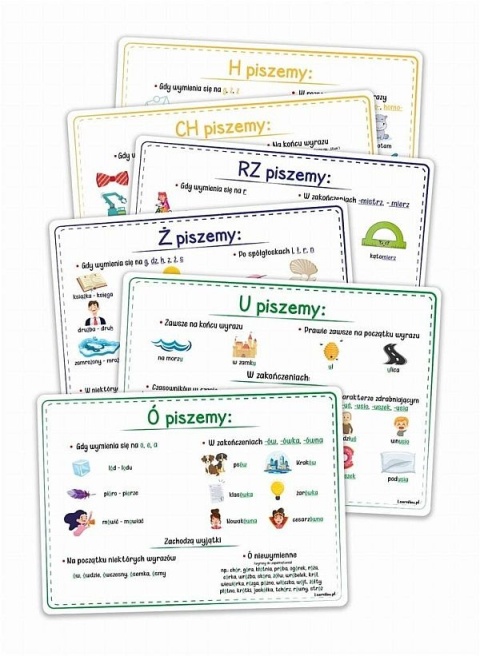 Pakiet 4x Ortografia Ilustrowana Karty Pracy Plansze Zeszyt Ucznia
