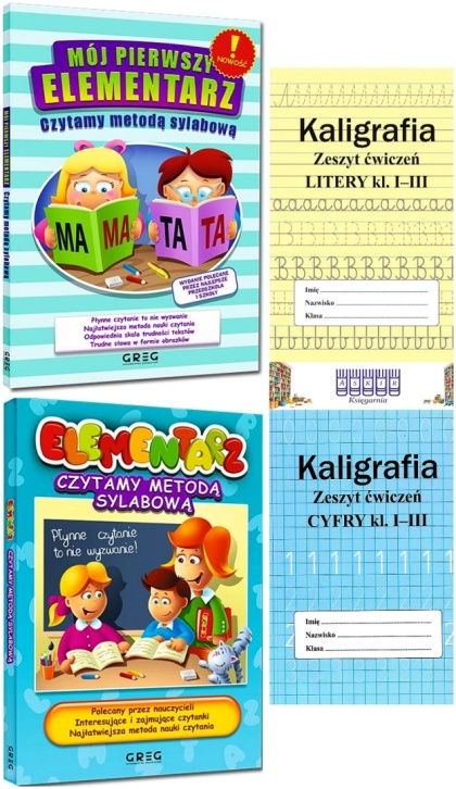 Pakiet 2x Kaligrafia 2x Elementarz Czytamy Metodą Sylabową
