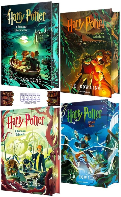 Rowling pakiet 4x Harry Potter Kamień Filozoficzny Barwione Brzegi