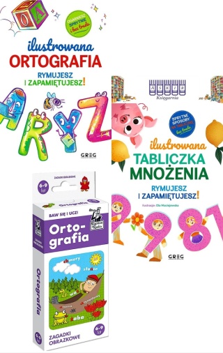Strzeboński x2 Ilustrowana Mnożenia Ortografia Zagadki