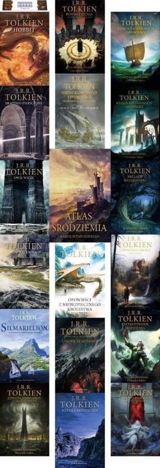 Tolkien x18 pakiet Śródziemie Władca Pierścieni Atlas Silmarillion